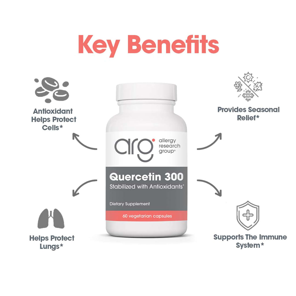 Quercetin 300 by Allergy Research Group – Immune Support, Vegetarian (60 Count)