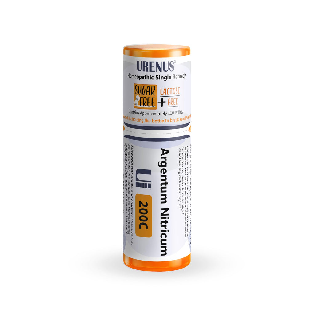 Argentum Nitricum 200C – Sugar Free & Lactose Free Homeopathic Remedy (110 Pellets) | Urenus