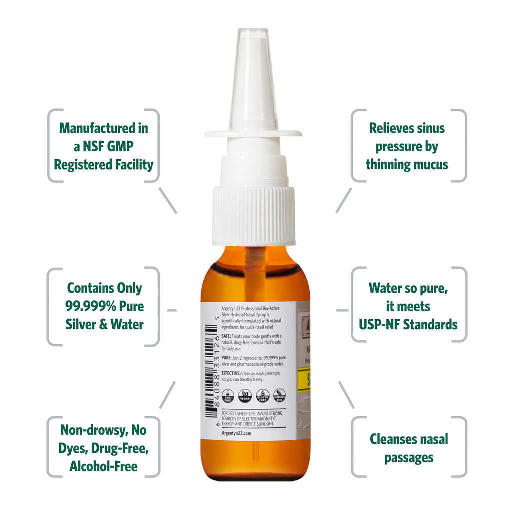 Argentyn 23 Sinus Relief - Colloidal Silver Nasal Spray, 23 ppm, 1 fl oz