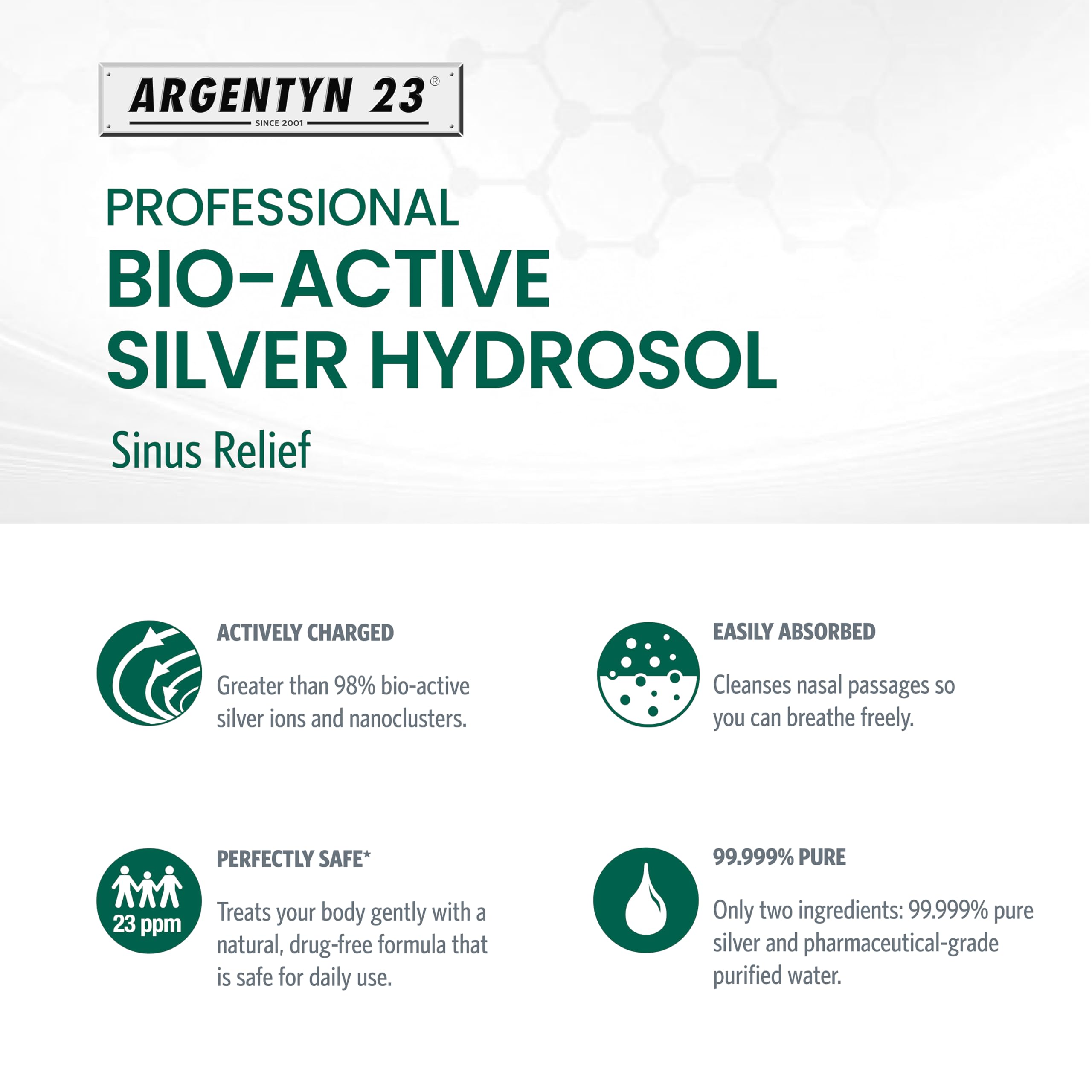 Argentyn 23 Sinus Support Nasal Spray - 23 ppm Colloidal Silver, 2 oz