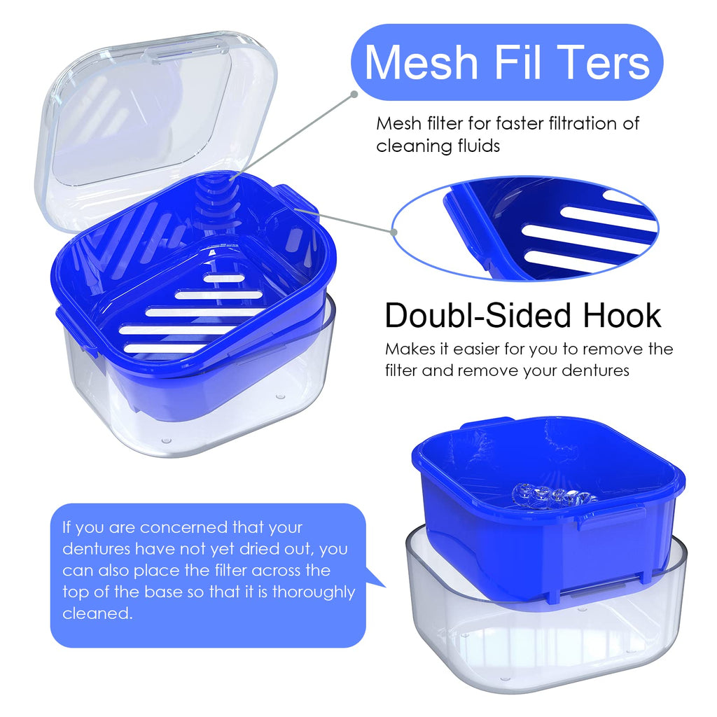 ARGOMAX Denture Case - Soaking Cup for Dentures, Retainers & Clear Braces