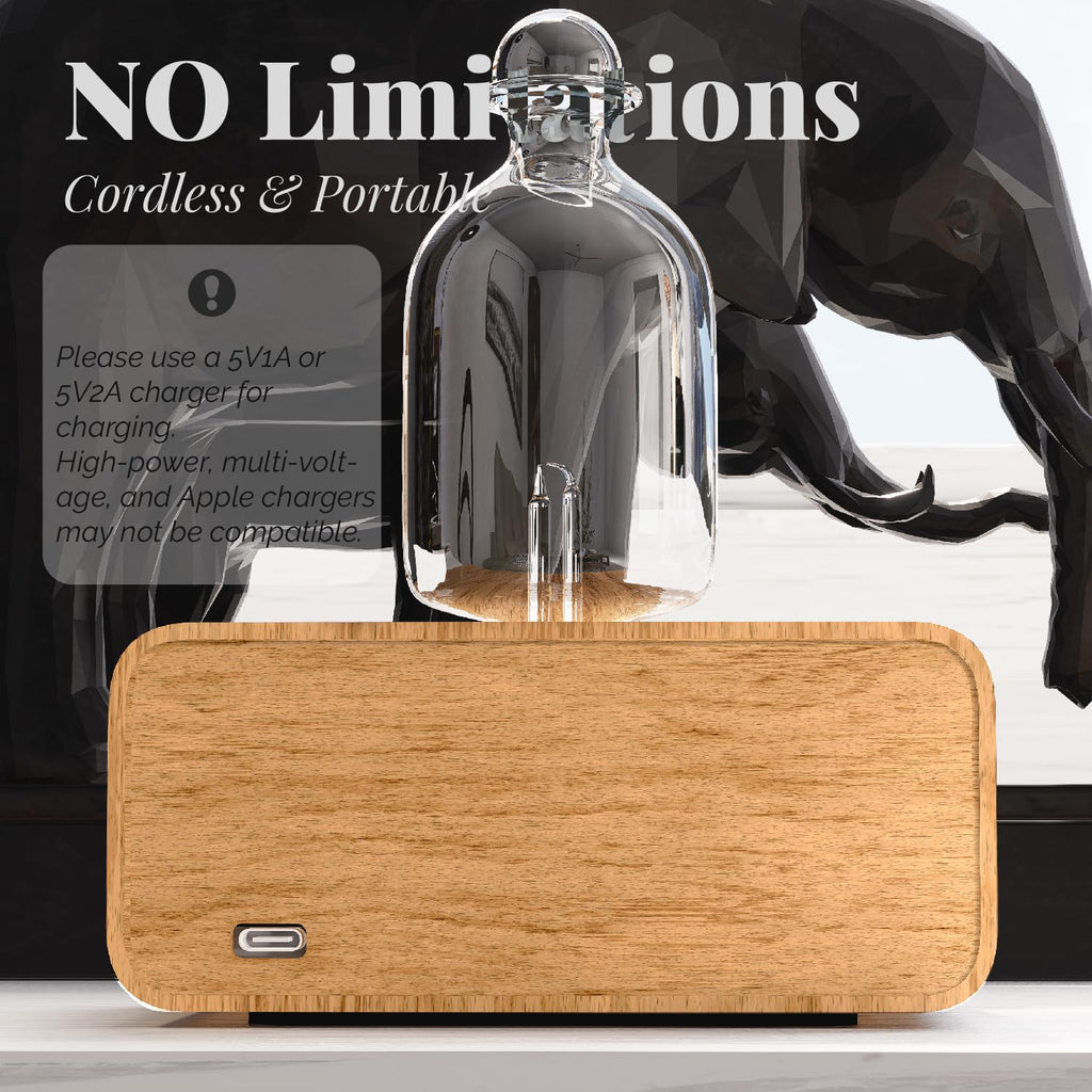Aria Glass Essential Oil Diffuser – Waterless, Portable & Rechargeable with 4-Mode Timer