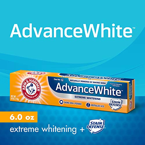 ARM & HAMMER Advance White Extreme Whitening Toothpaste – 4.3 oz (Pack of 6) | Baking Soda & Peroxide Whitening