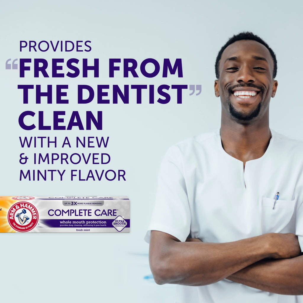 Arm & Hammer Complete Care Toothpaste – Whole Mouth Protection Six Pack, Mint, Fluoride (72 oz) Packaging May Vary