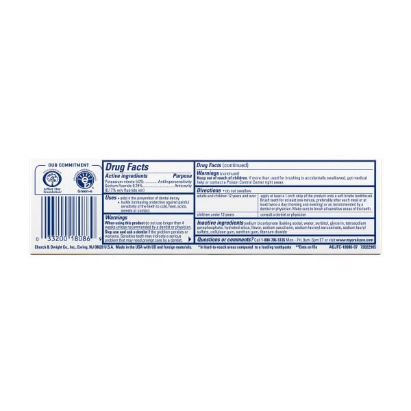 ARM & HAMMER Sensitive Teeth & Gums Toothpaste 4.5 oz Pack of 4 | Baking Soda Whitening & Sensitive Relief