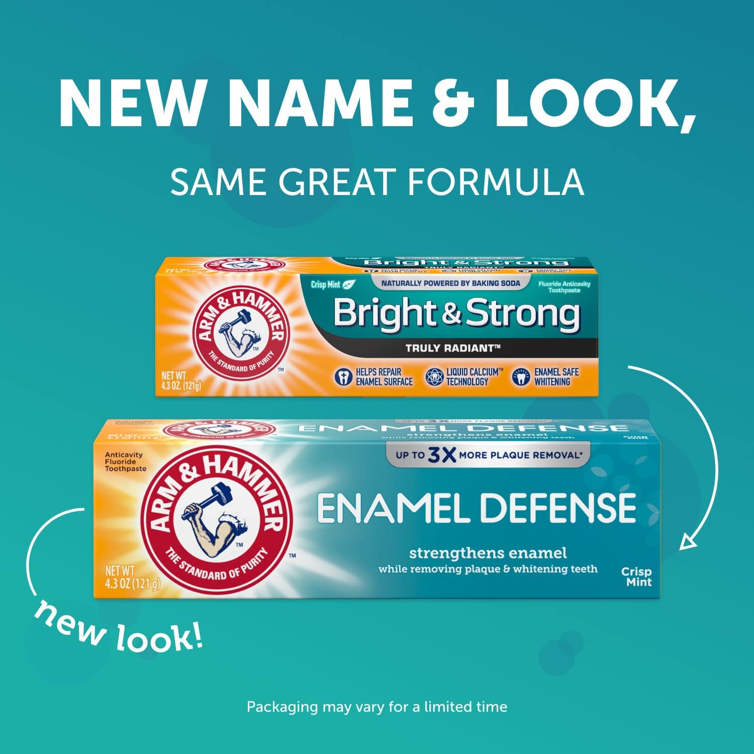 ARM & HAMMER Truly Radiant Whitening & Enamel Strengthening Toothpaste – Fresh Mint, 4.3 oz (Pack of 5)