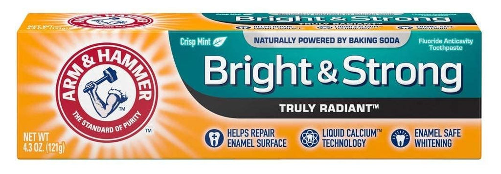 ARM & HAMMER Truly Radiant Whitening & Enamel Strengthening Toothpaste – Fresh Mint, 4.3 oz (Pack of 5)