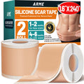 Arme Silicone Scar Tape – 1.6in x 240in Medical-Grade Scar Sheets (2 Rolls)