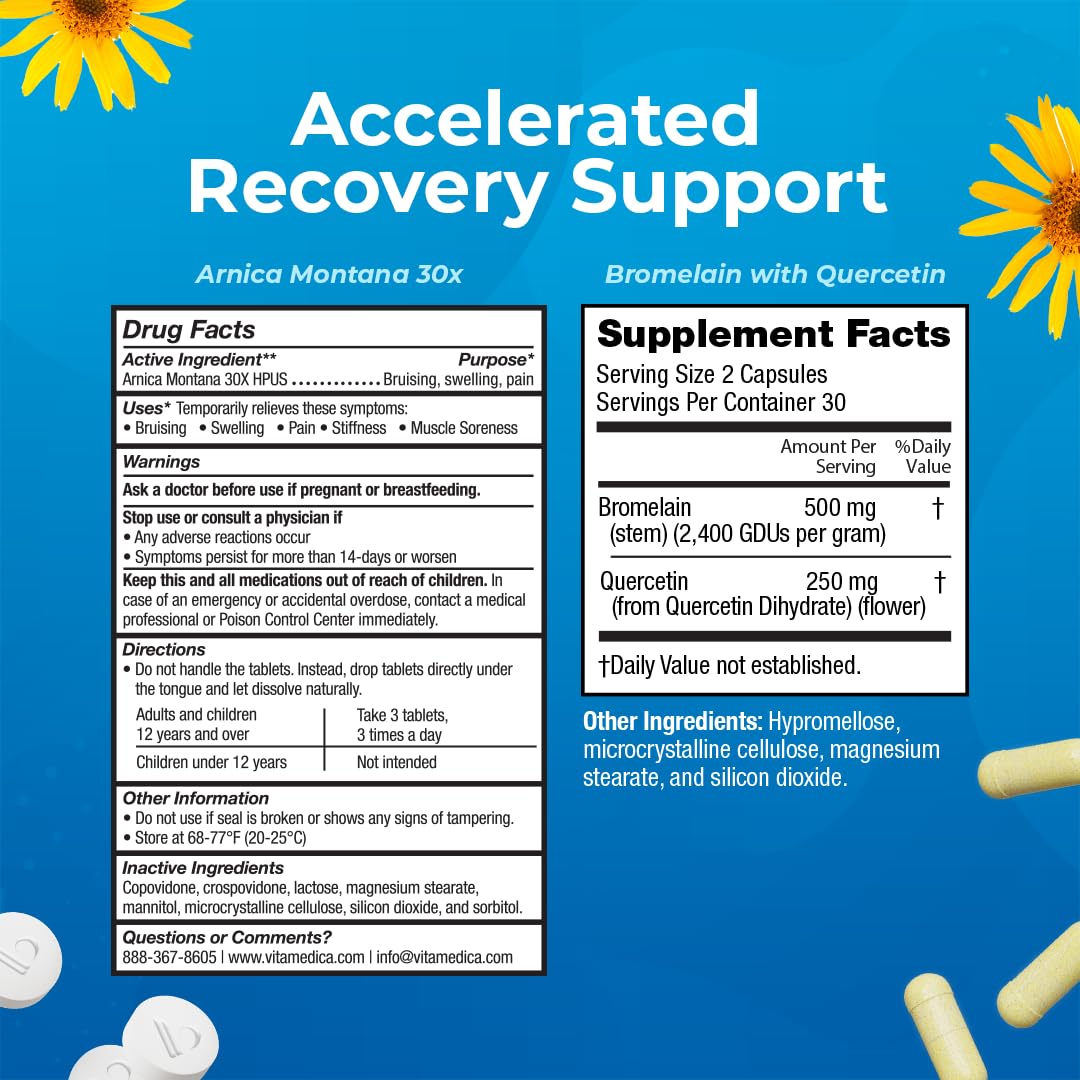 VitaMedica Arnica & Bromelain Blister Packs Bundle – Post-Surgery Recovery (2-Pack, 5 Day Supply)
