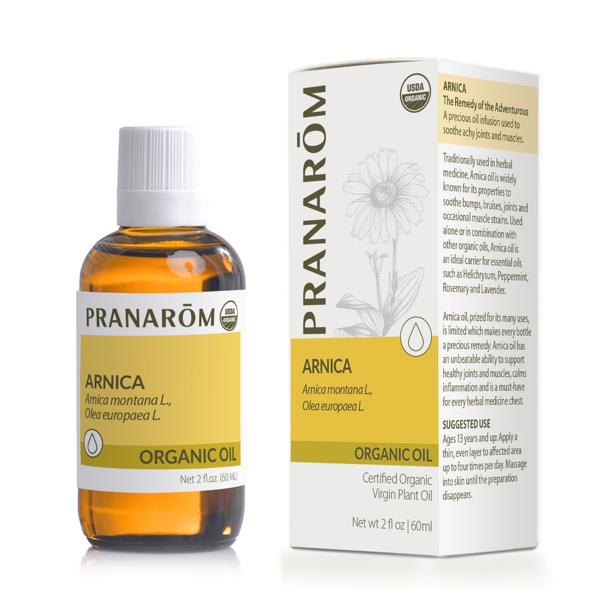 Pranarom Arnica Oil 4 Pack – Organic 2 oz Amber Glass