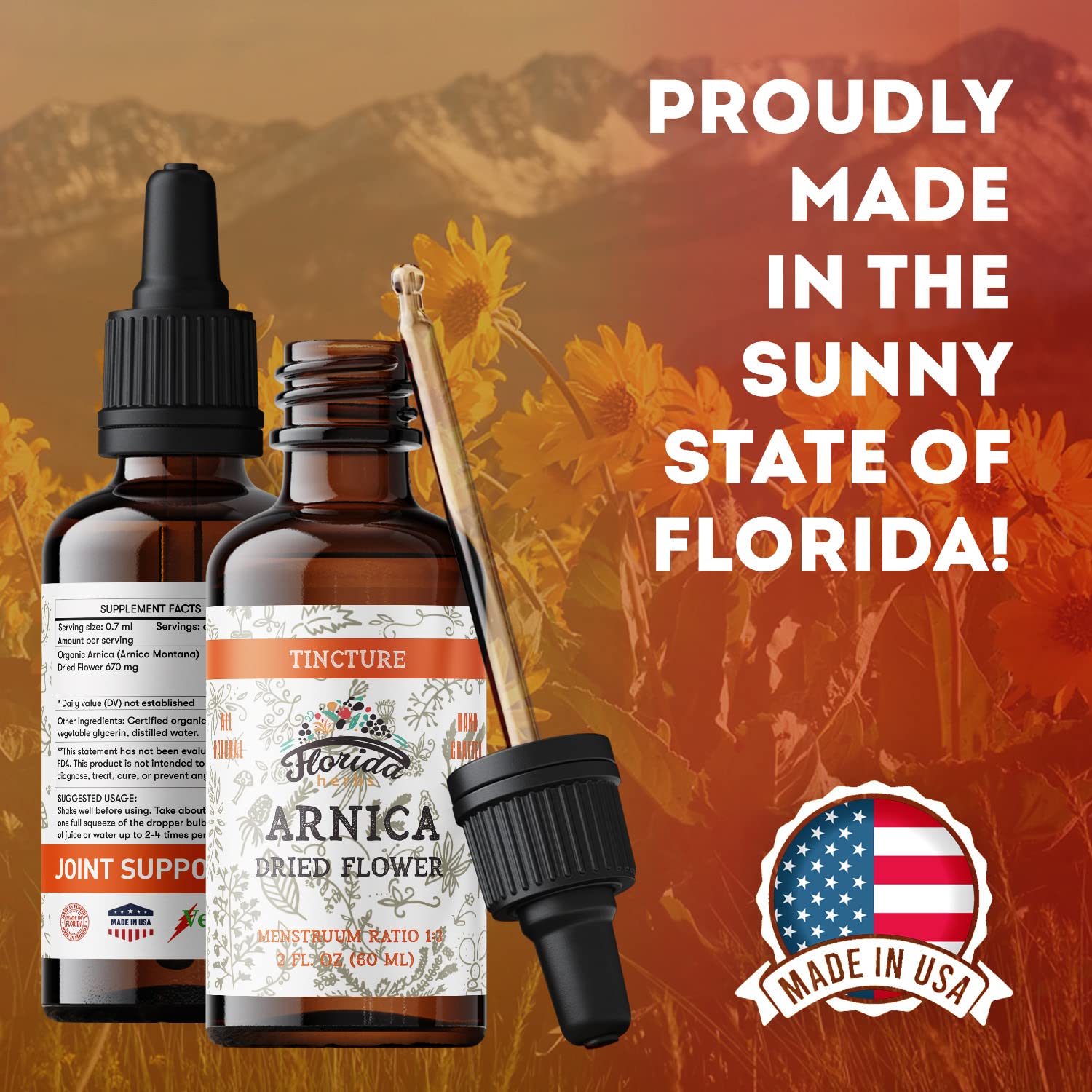 Arnica Tincture – Organic Arnica Montana Extract, 700 mg (2 oz) | Non-GMO