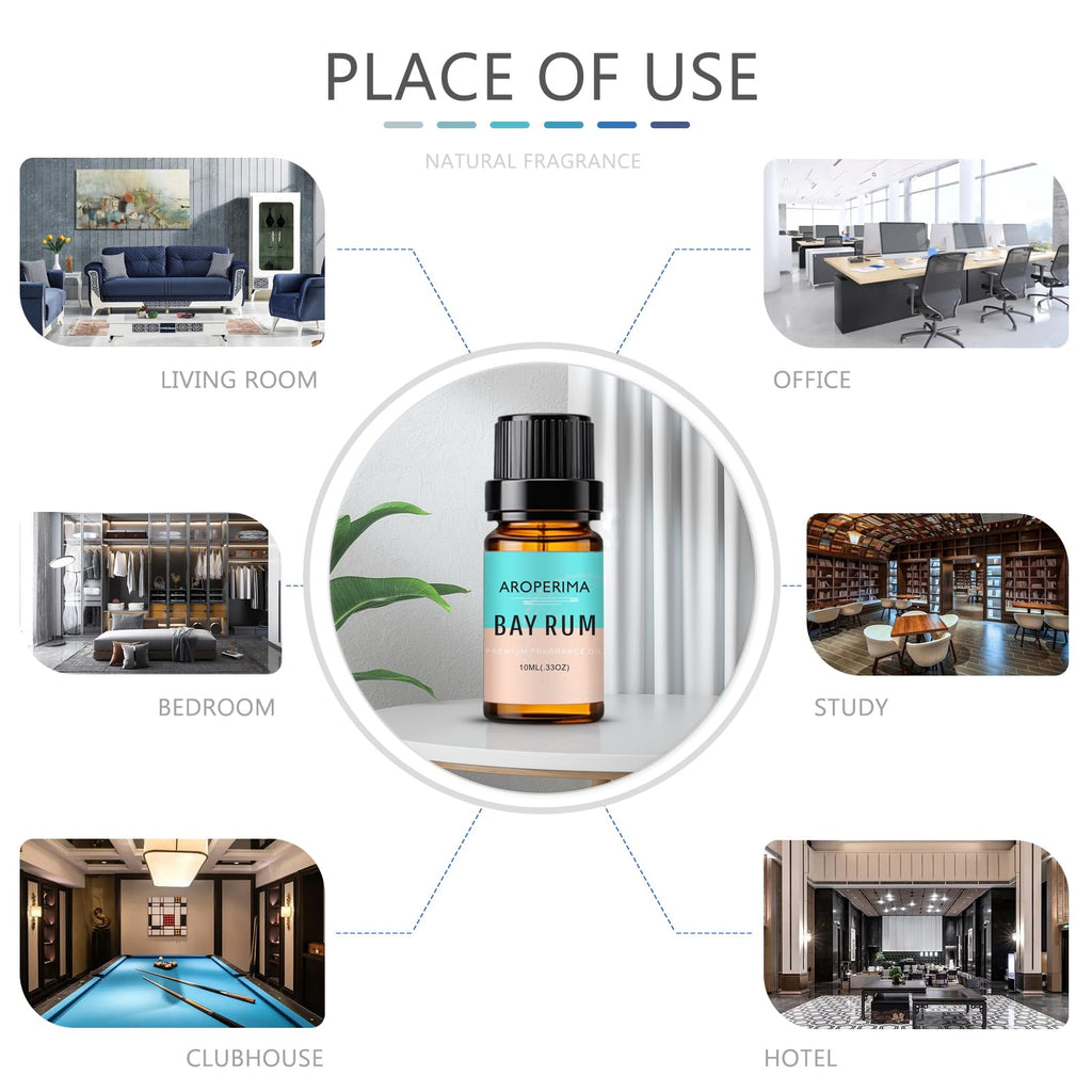 AROPERIMA Bay Rum Fragrance Oil - Premium 10ml for Diffusers, Candles & Soaps