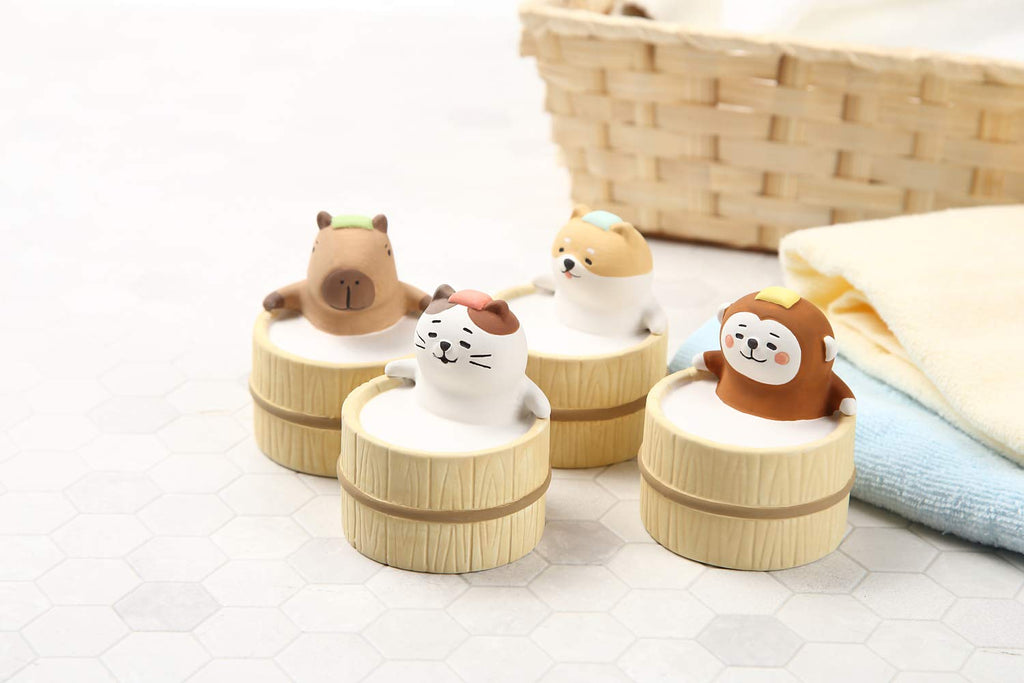 Aroma Ceramic Stone Diffuser [Japan Import] - Non-Electric Passive Aromatherapy Diffuser, Cute Animal Design (Bathing Dog)
