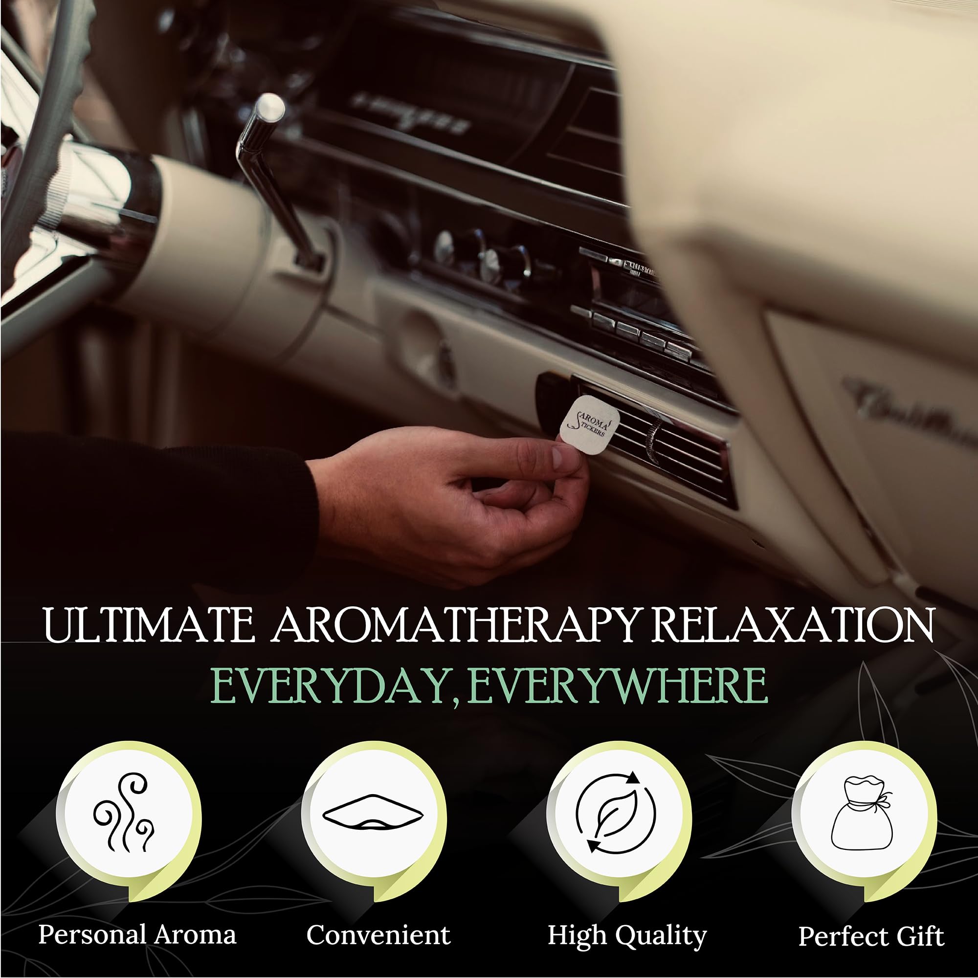AROMA STICKERS Original Blend Edition – 60 Natural Diffuser Stickers (5 Blends, 12 Each)