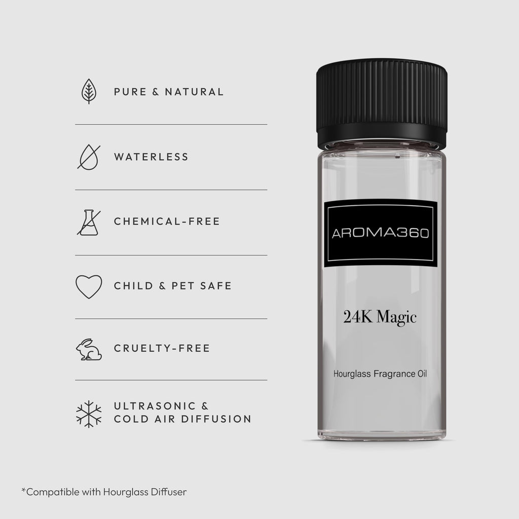 Aroma360 Hourglass Diffuser Oil (24K Magic) – Lemongrass, Bergamot & Laurel