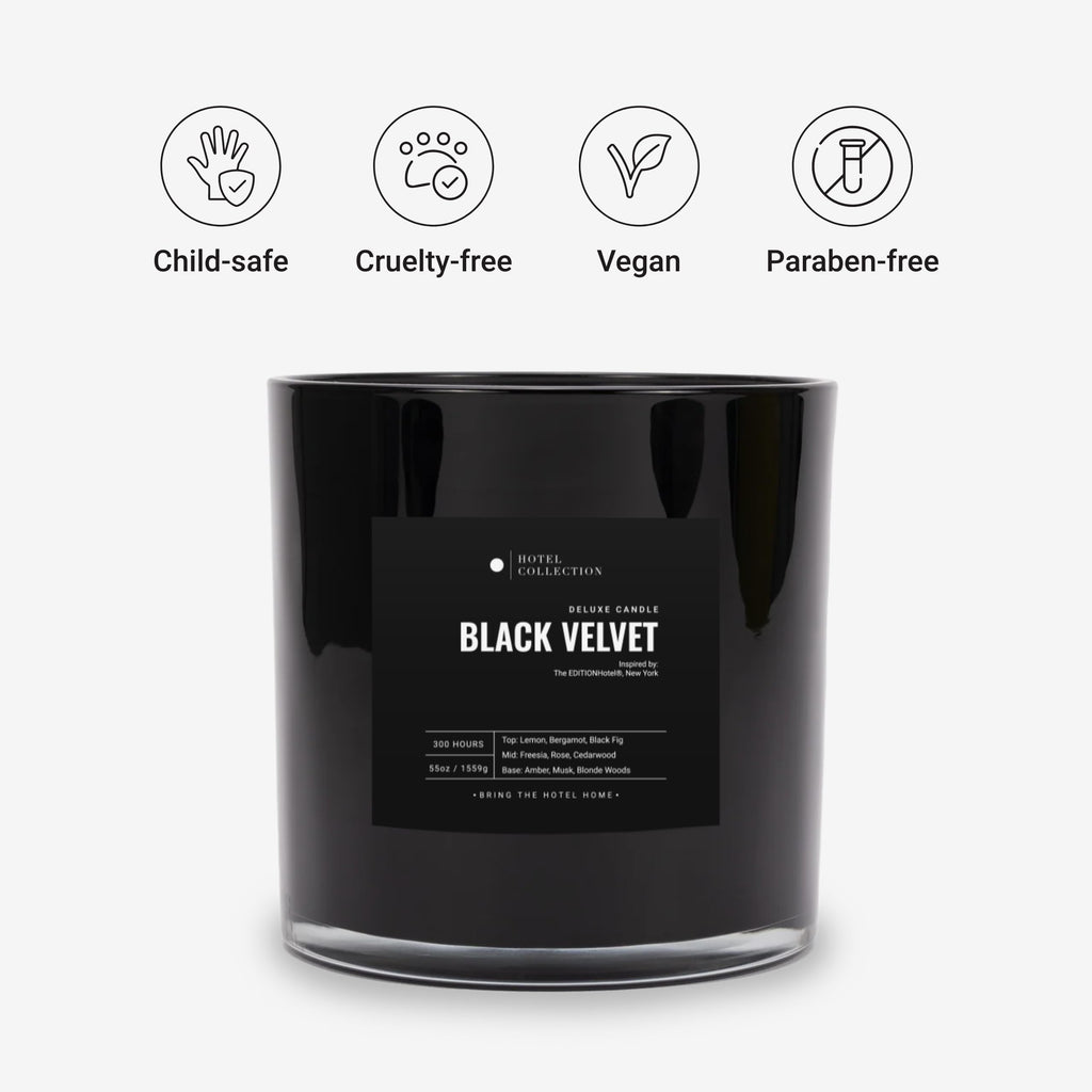 Aroma360 Black Velvet Scented Candle 55oz – Luxury Hotels Inspired, 300 Hour Burn Time