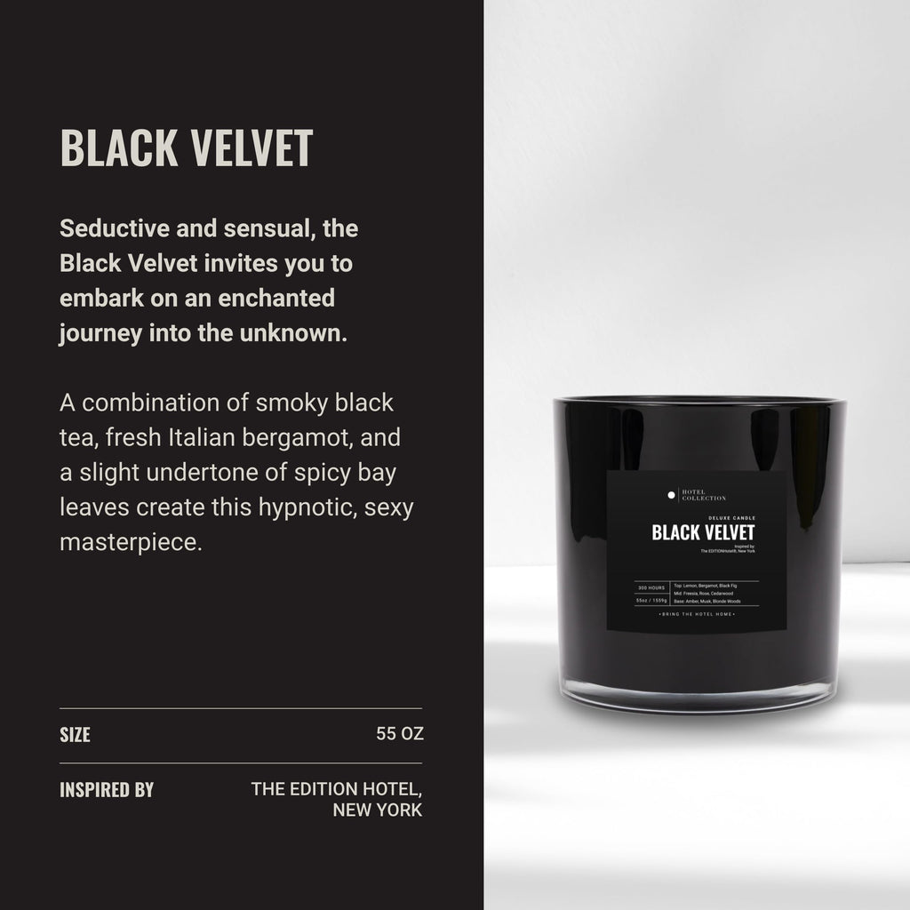 Aroma360 Black Velvet Scented Candle 55oz – Luxury Hotels Inspired, 300 Hour Burn Time
