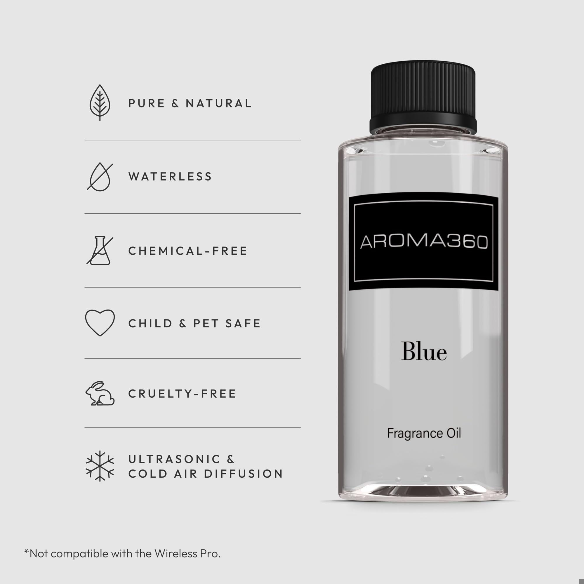 Aroma360 Blue Diffuser Oil Blend | Luxury Essential Aromatherapy Reed Diffuser | 6.7 fl oz (200 mL)