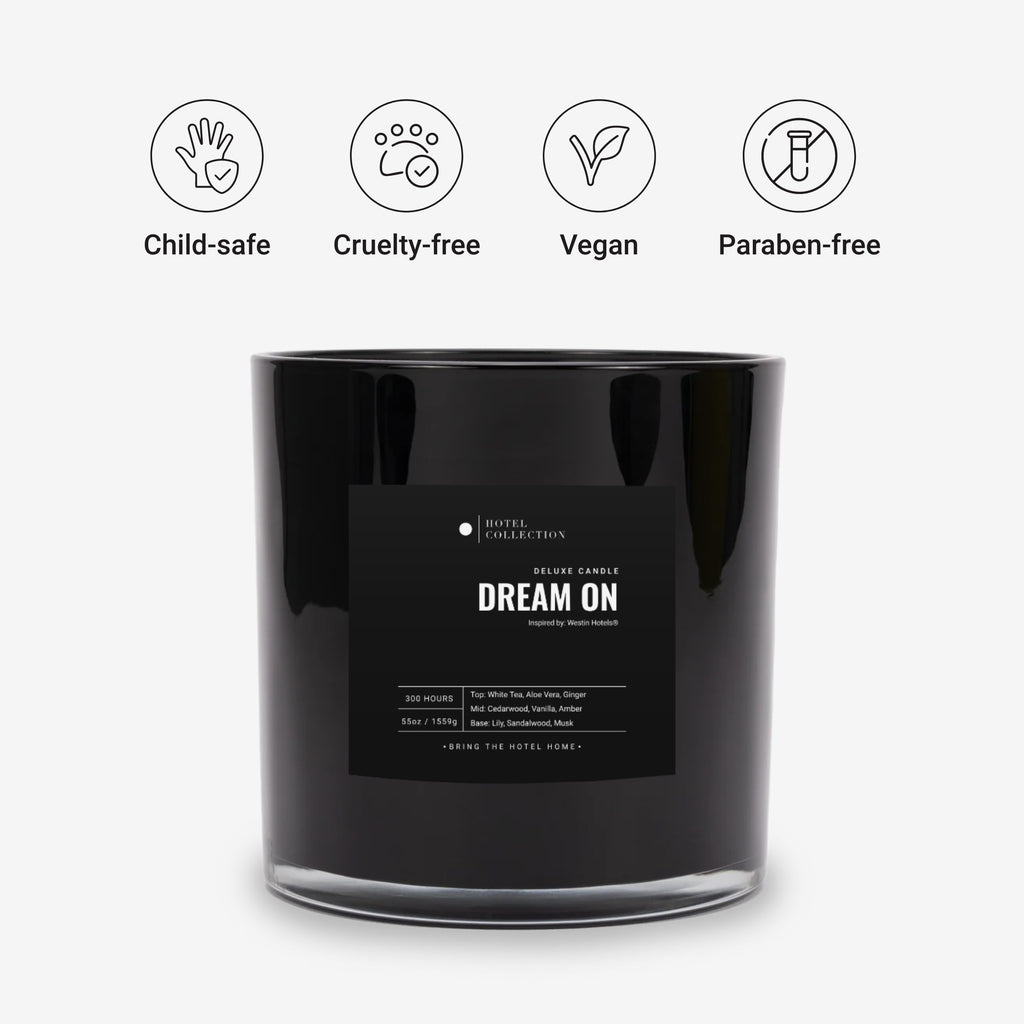 Aroma360 Dream On Deluxe Candle – Hotel-Inspired Scent with White Tea, Vanilla & Cedar | 55oz, 300-Hour Burn