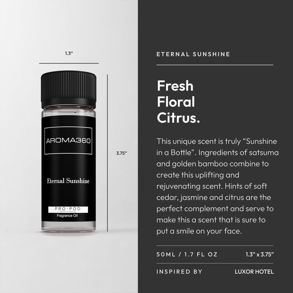Aroma360 Eternal Sunshine Pro Pod Fragrance Oil Blend | Hotel-Inspired Luxury Diffuser Oil – Satsuma, Golden Bamboo & Cedar | 1.7 fl oz (50 mL)