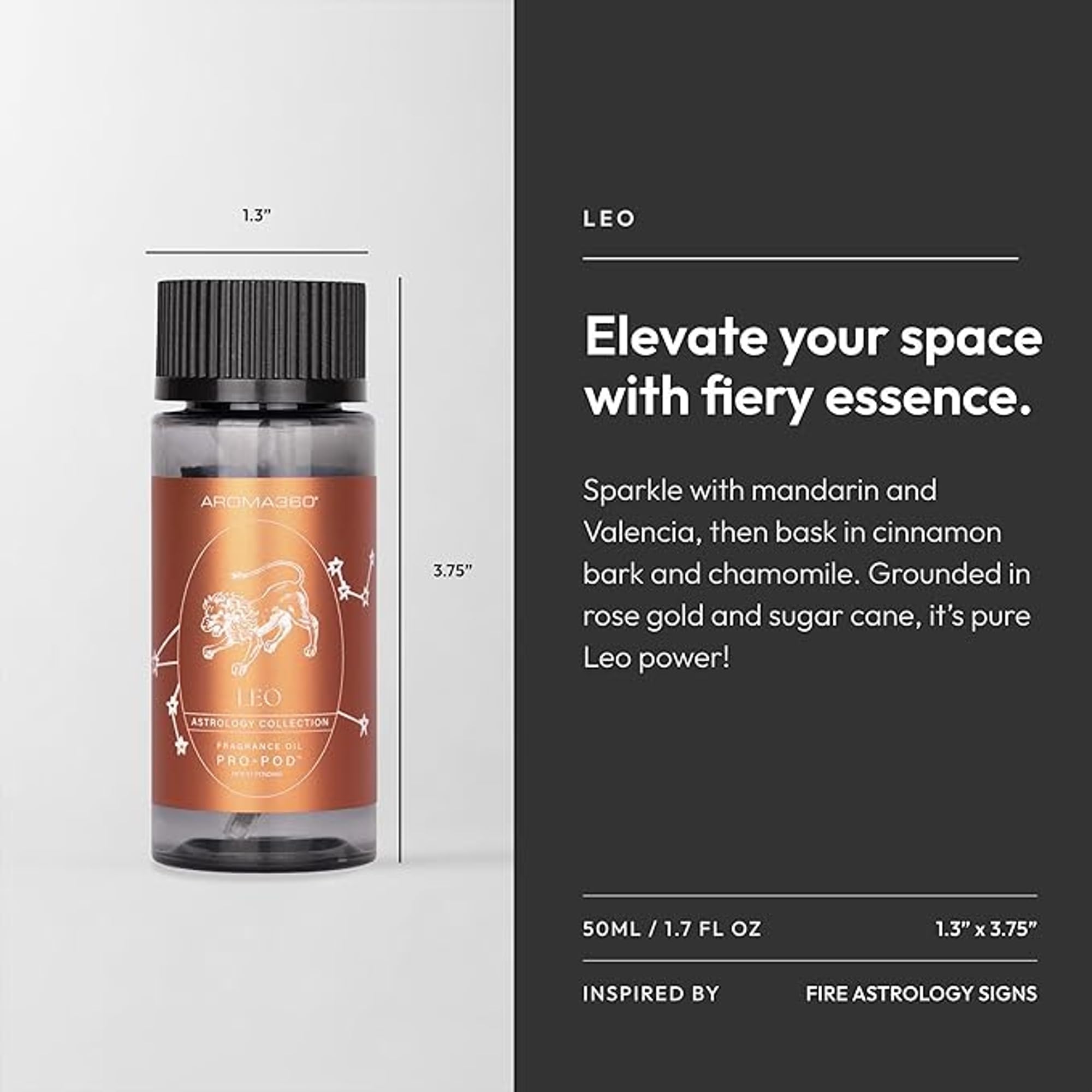 Aroma360 Leo Pro-Pod Oil Blend – Valencia Bloom, Cinnamon Bark & Rose Gold | Luxury Diffuser Oil 50 mL