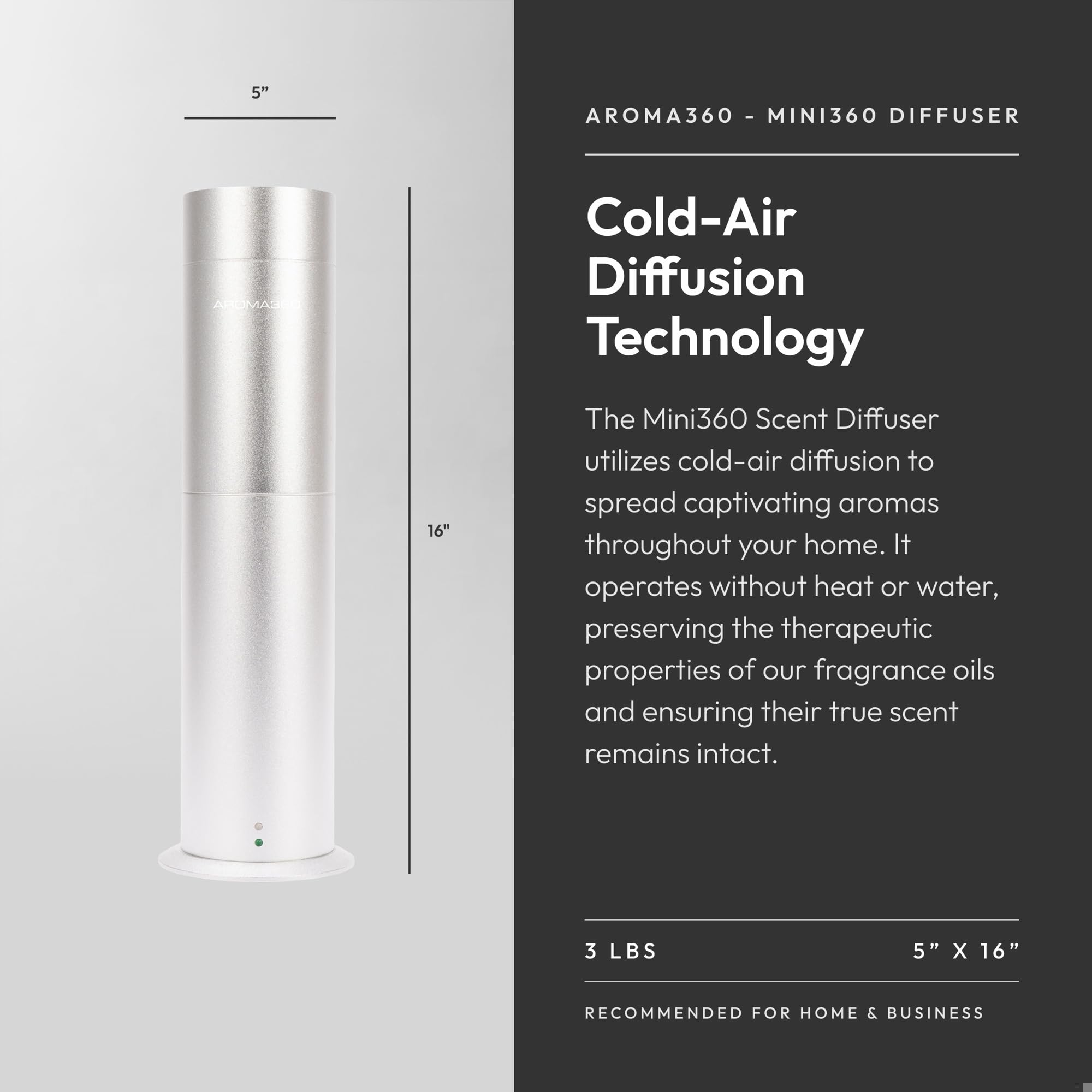 Aroma360 Mini Pro Scent Diffuser – Pro Pod Compatible, Cold-Air Diffusion, 600 sq ft