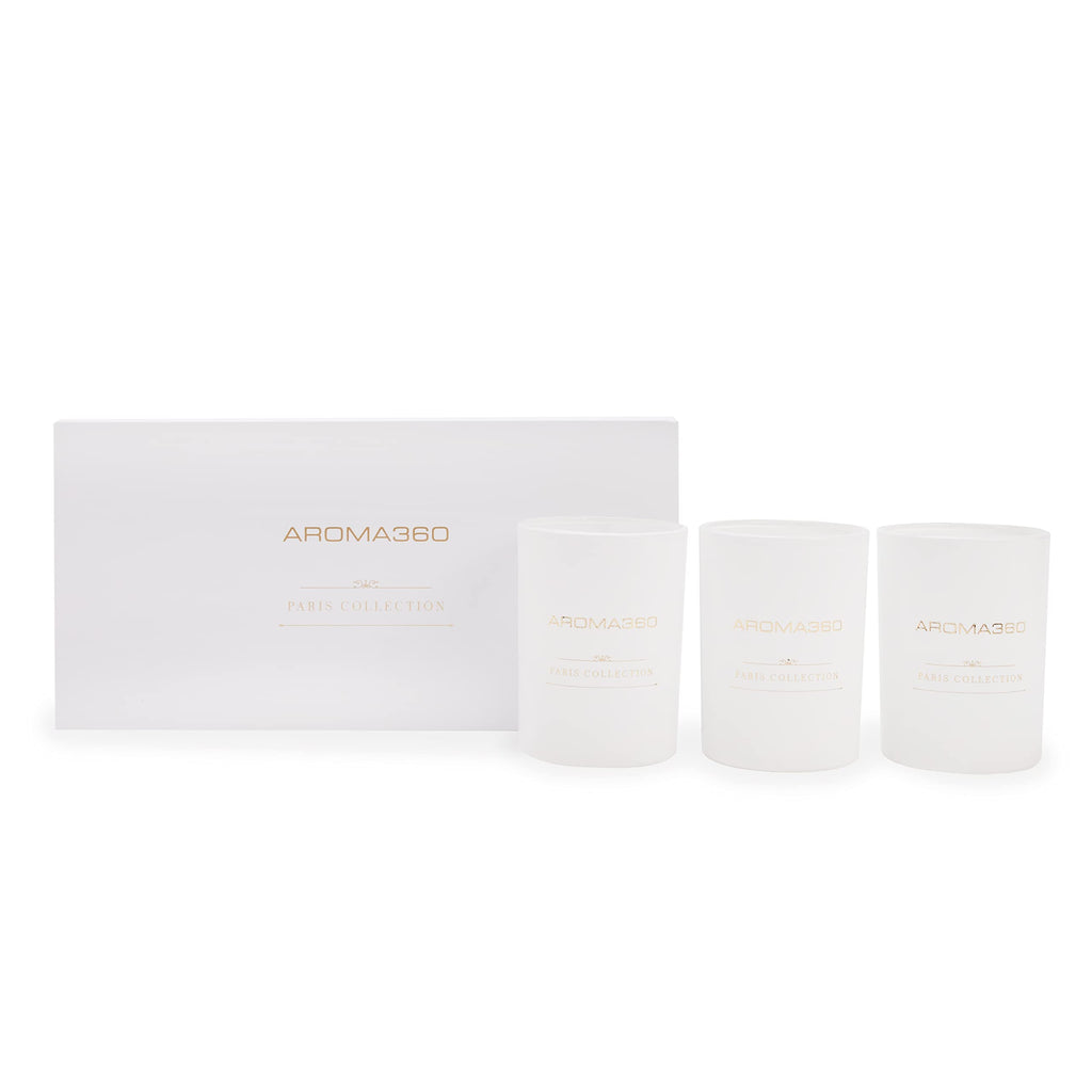 Aroma360 Paris Collection Chandelier Trio – Bergamot, Jasmine, Saffron & Sweet Berry Soy Candles