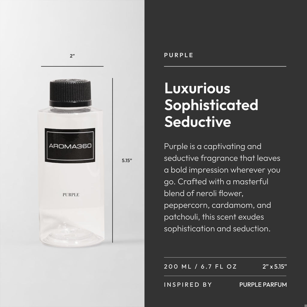 Aroma360 Purple 200mL – Luxury Home Diffuser Oil with Neroli, Peppercorn & Patchouli