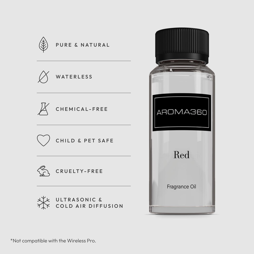 Aroma360 Red Diffuser Oil Blend – Luxury Reed Diffuser | Ruby Grapefruit, Heliotrope Petals & Amber | 4.1 fl oz (120 mL)