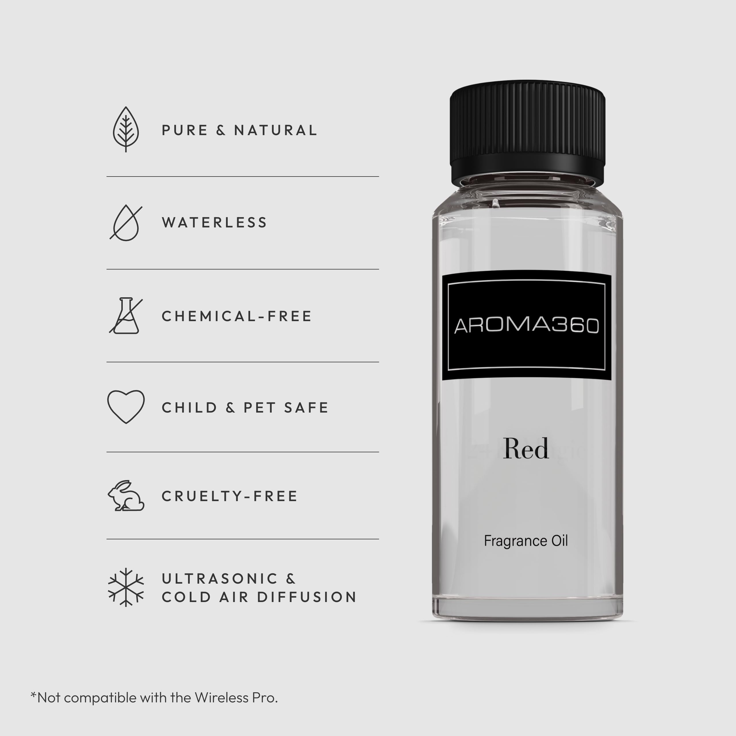 Aroma360 Red Diffuser Oil Blend – Luxury Reed Diffuser | Ruby Grapefruit, Heliotrope Petals & Amber | 4.1 fl oz (120 mL)