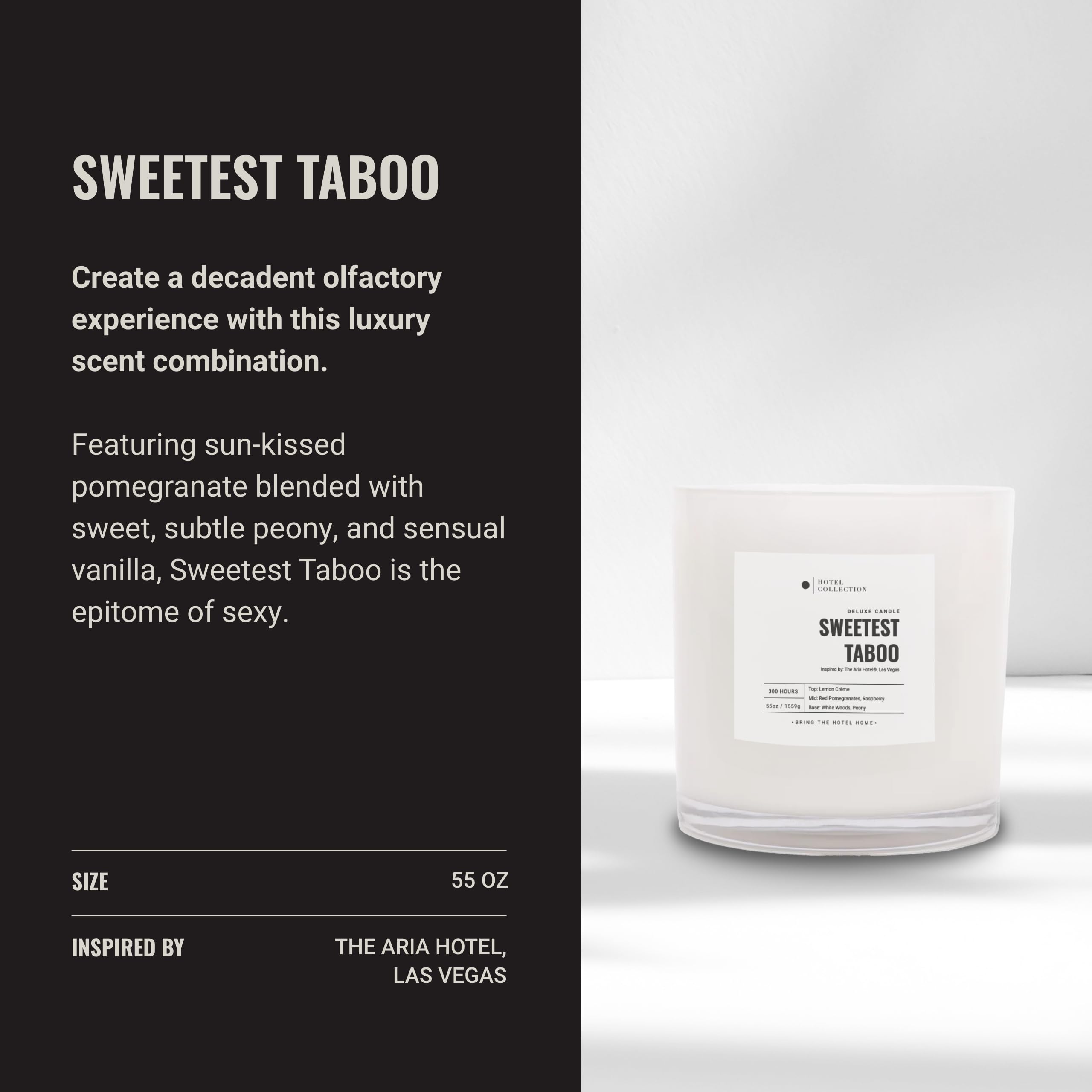 Aroma360 Sweetest Taboo Deluxe Candle | 55oz, 300-Hour Burn