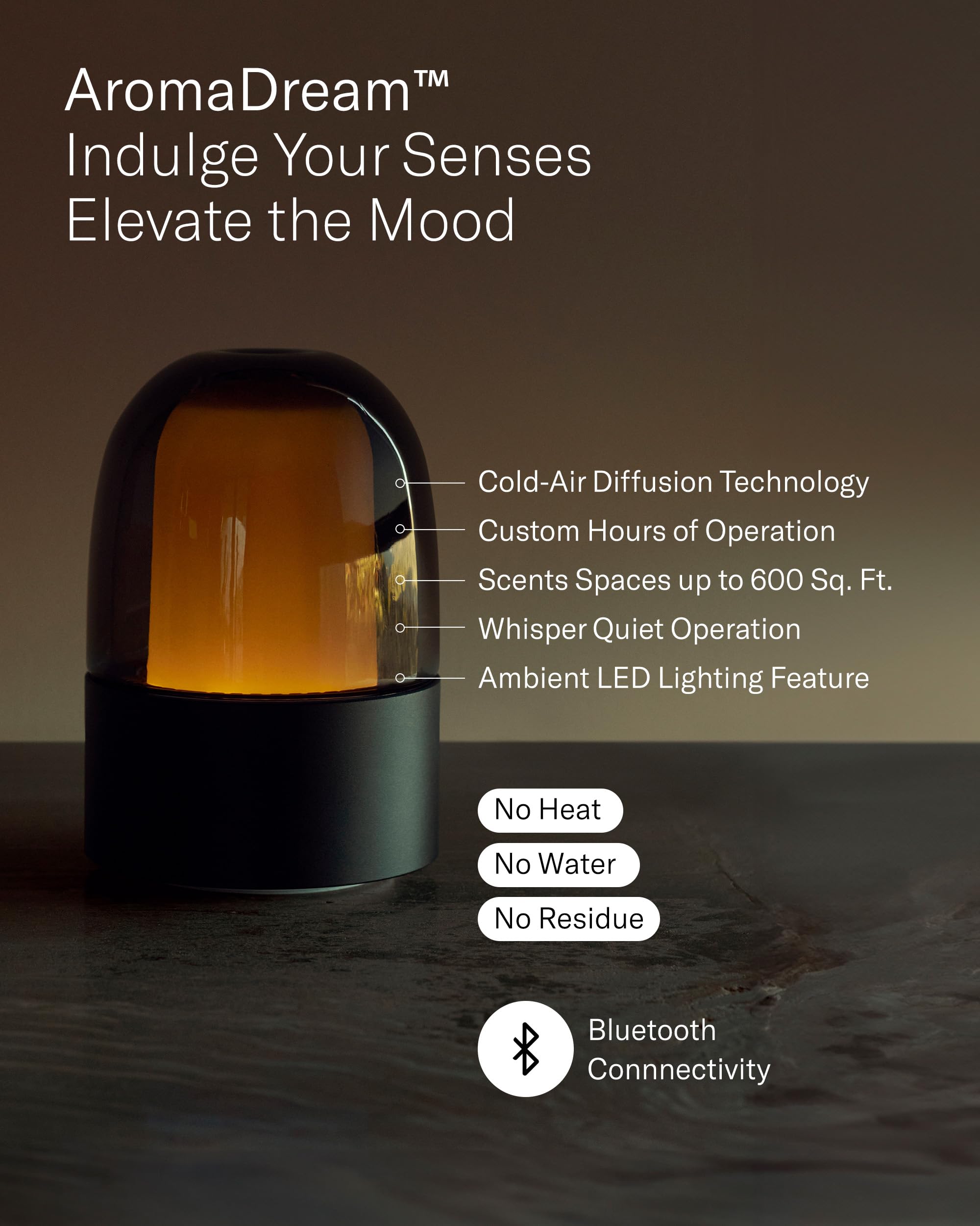 AromaTech AromaDream Nebulizing Diffuser – Bluetooth Diffusion