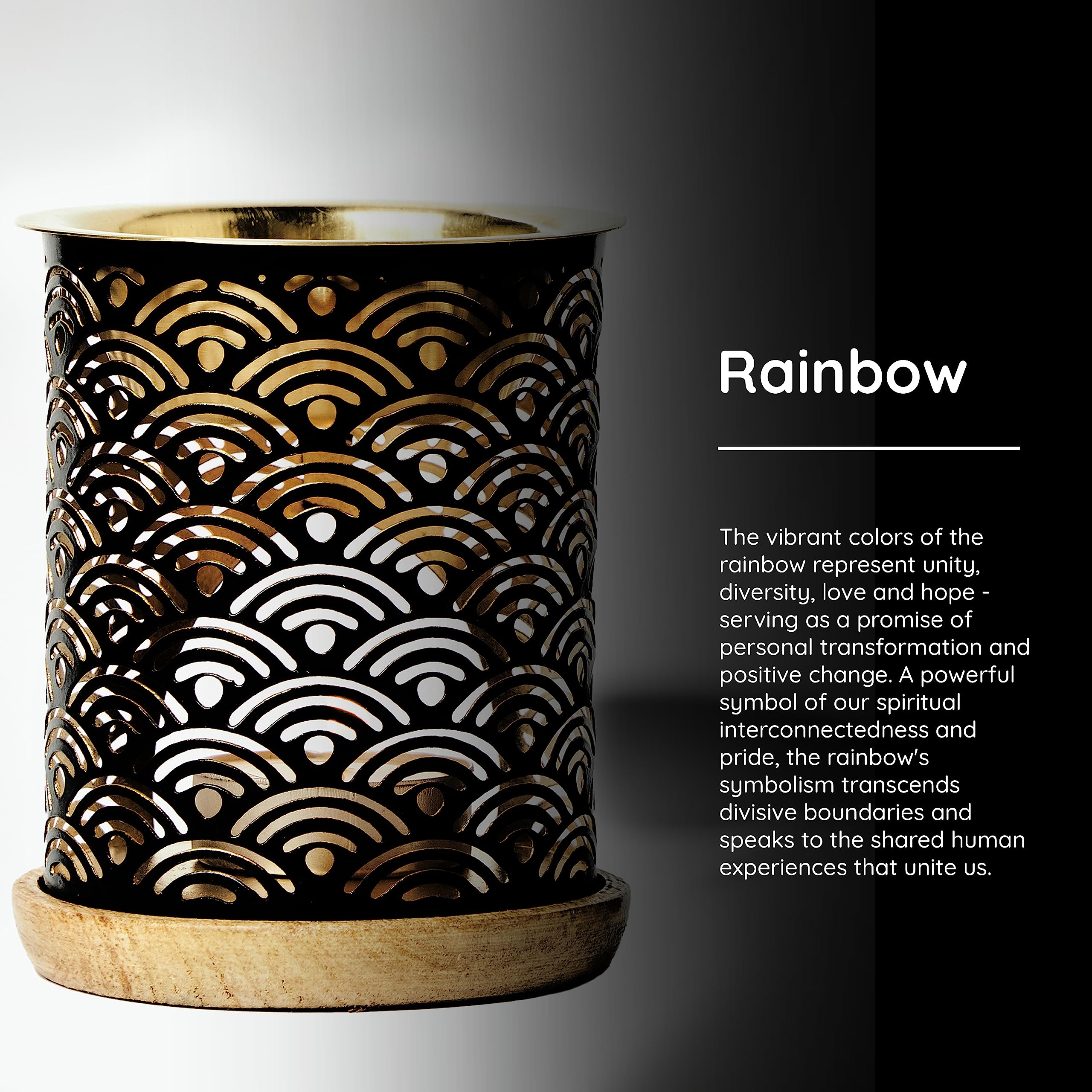 Aromafume Rainbow Essential Oil Burner | Brass Diffuser with Candle & 10ml Oil