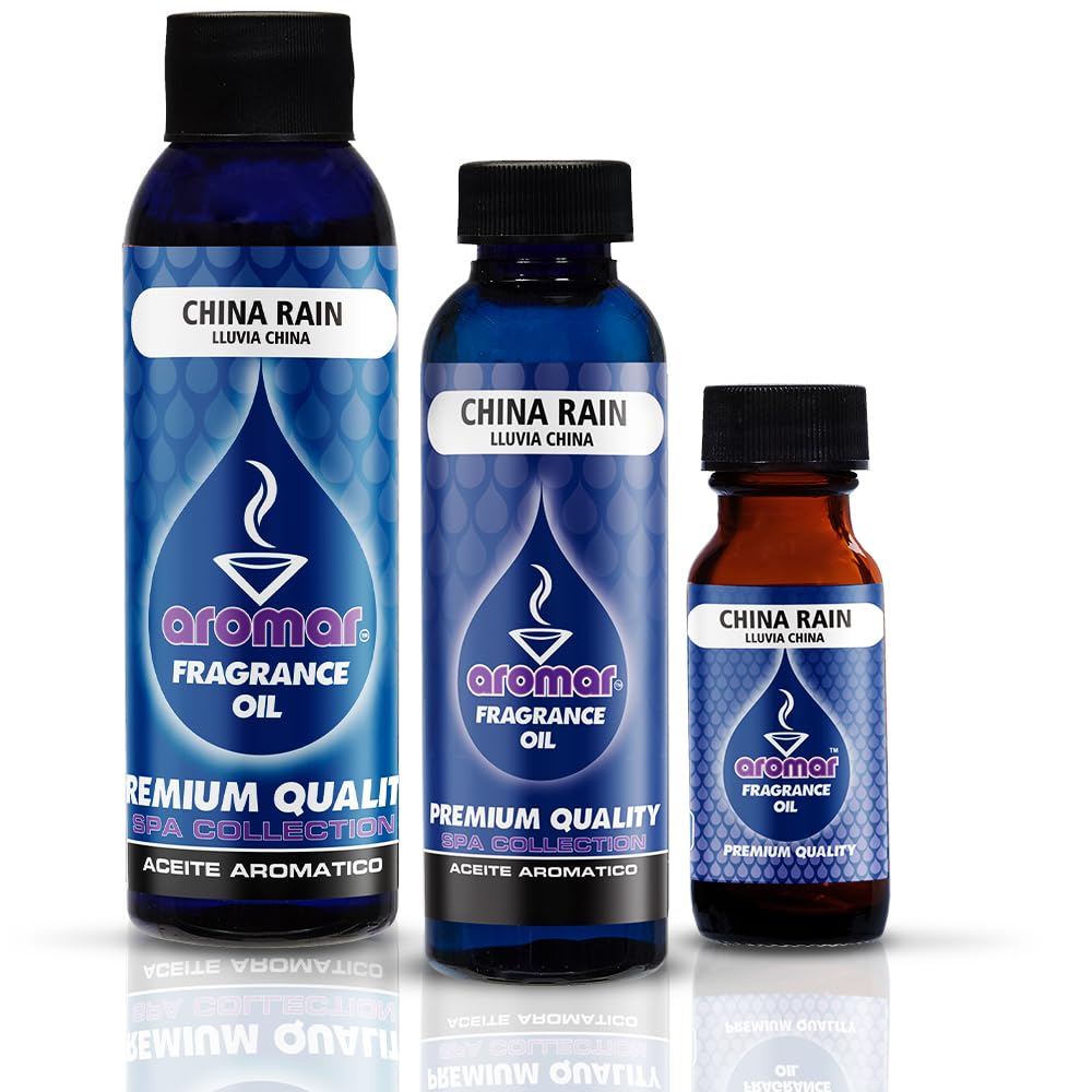 AROMAR Premium Fragrance Oil, Rain Mist (China Rain) – Pack of 3, 2oz Bottles | Long-Lasting Aromatherapy