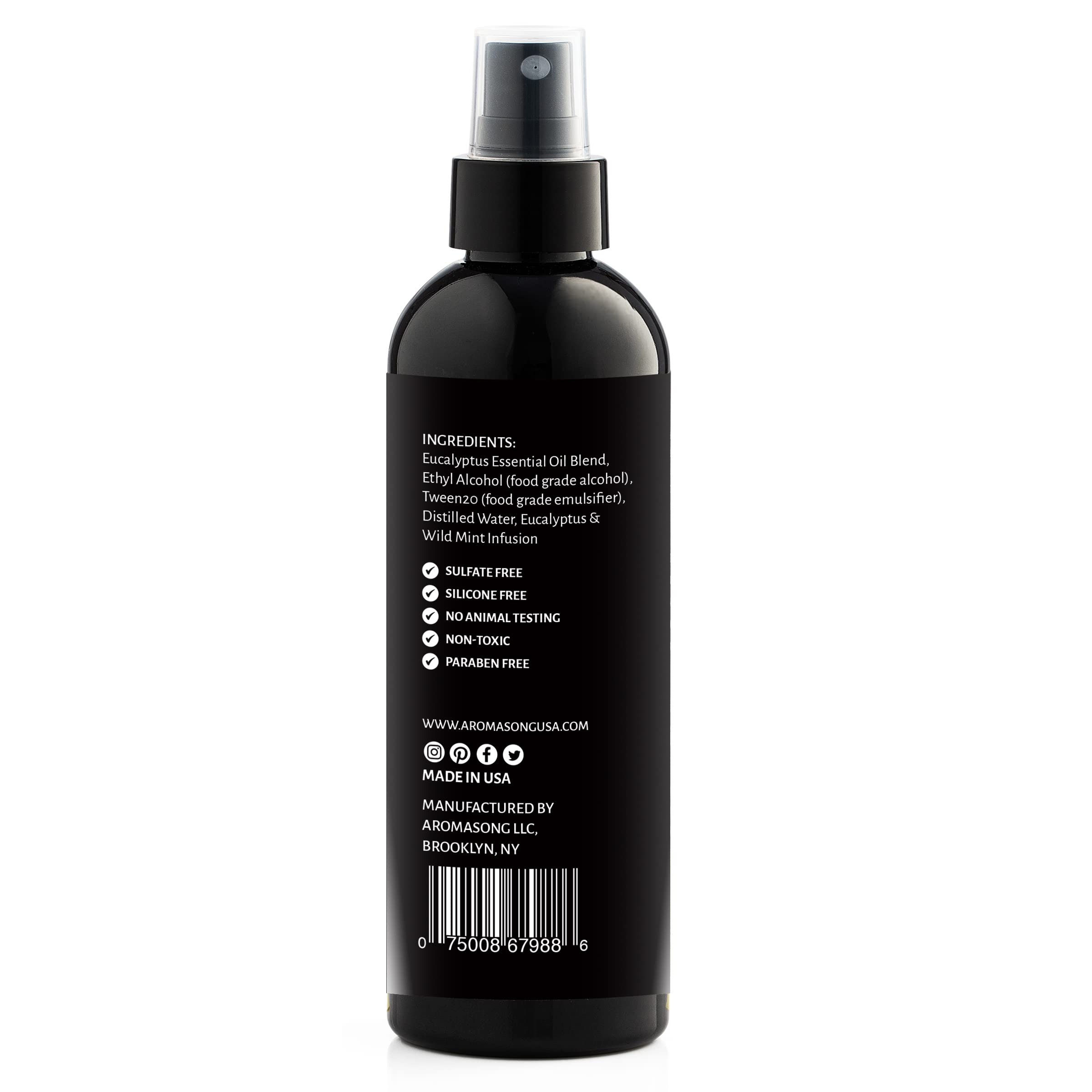 Aromasong Eucalyptus & Wild Mint Pillow Spray – All-Natural Sleep Mist for Deep Sleep