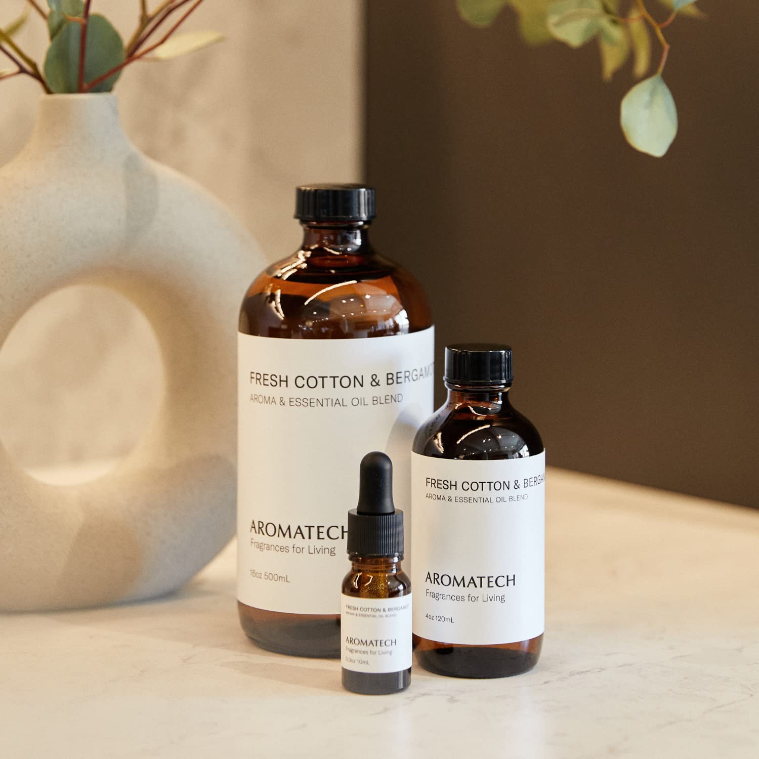 Aromatech Fresh Cotton & Bergamot Essential Oil Blend | Luxury Diffuser Oil 4 oz (120 mL)