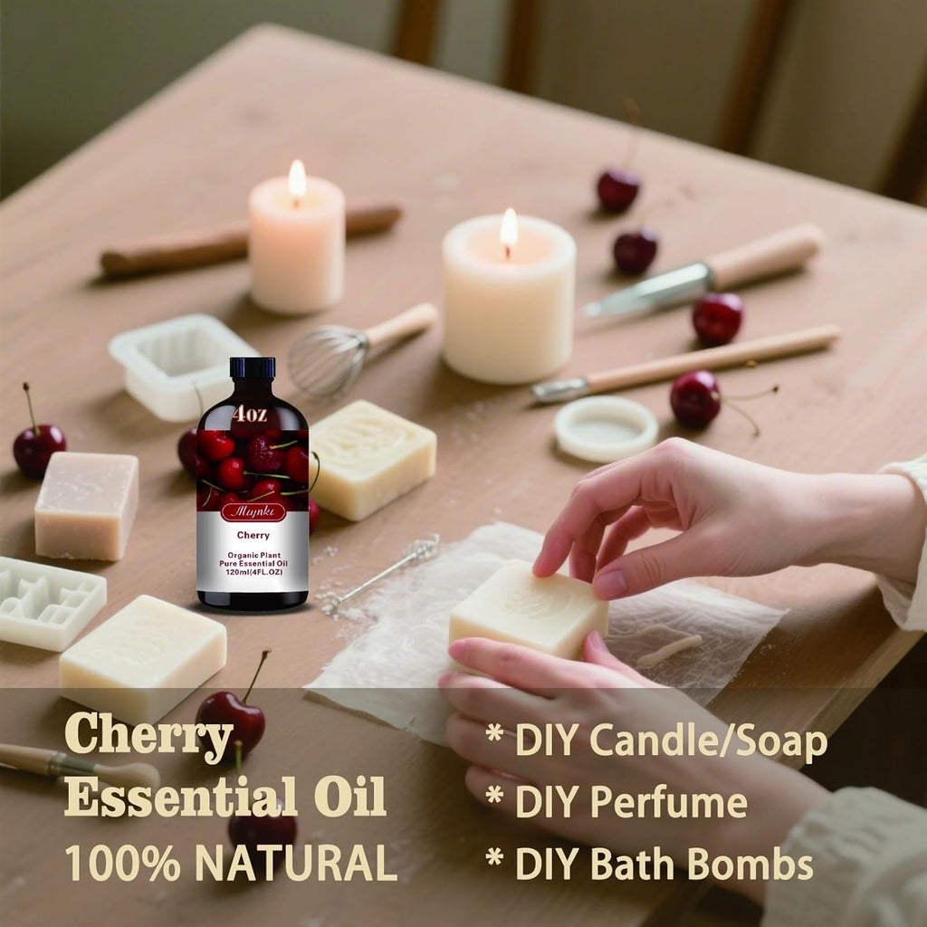 Cherry Essential Oil - 4.33oz / 130ml | Pure Cherry Fragrance for Diffusers, Candles, Soap & Aromatherapy