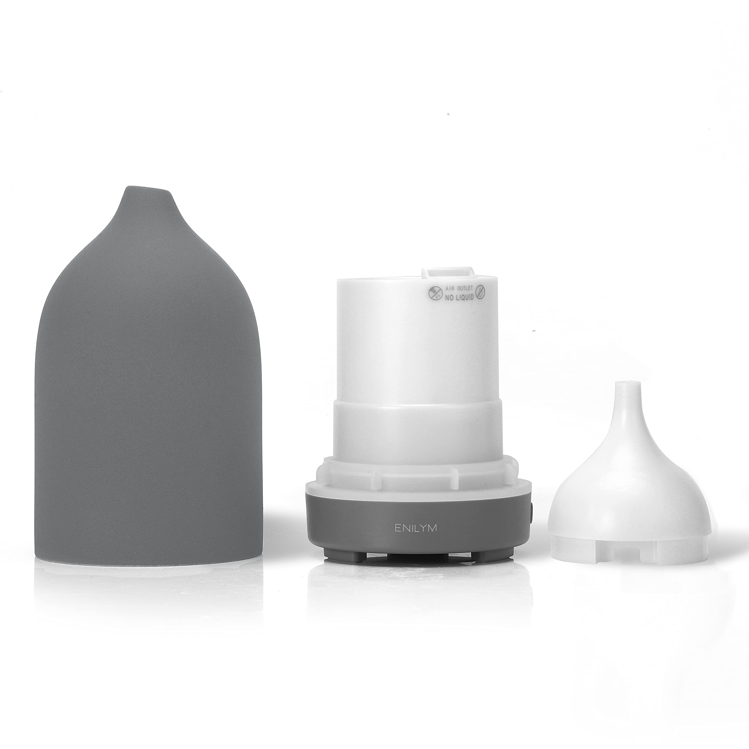 Aromatherapy Essential Oil Diffuser - 9 Color Mood Light, 4H Timer, Grey