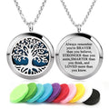 Aromatherapy Essential Oil Diffuser Necklace – Tree of Life Stainless Steel Locket Pendant
