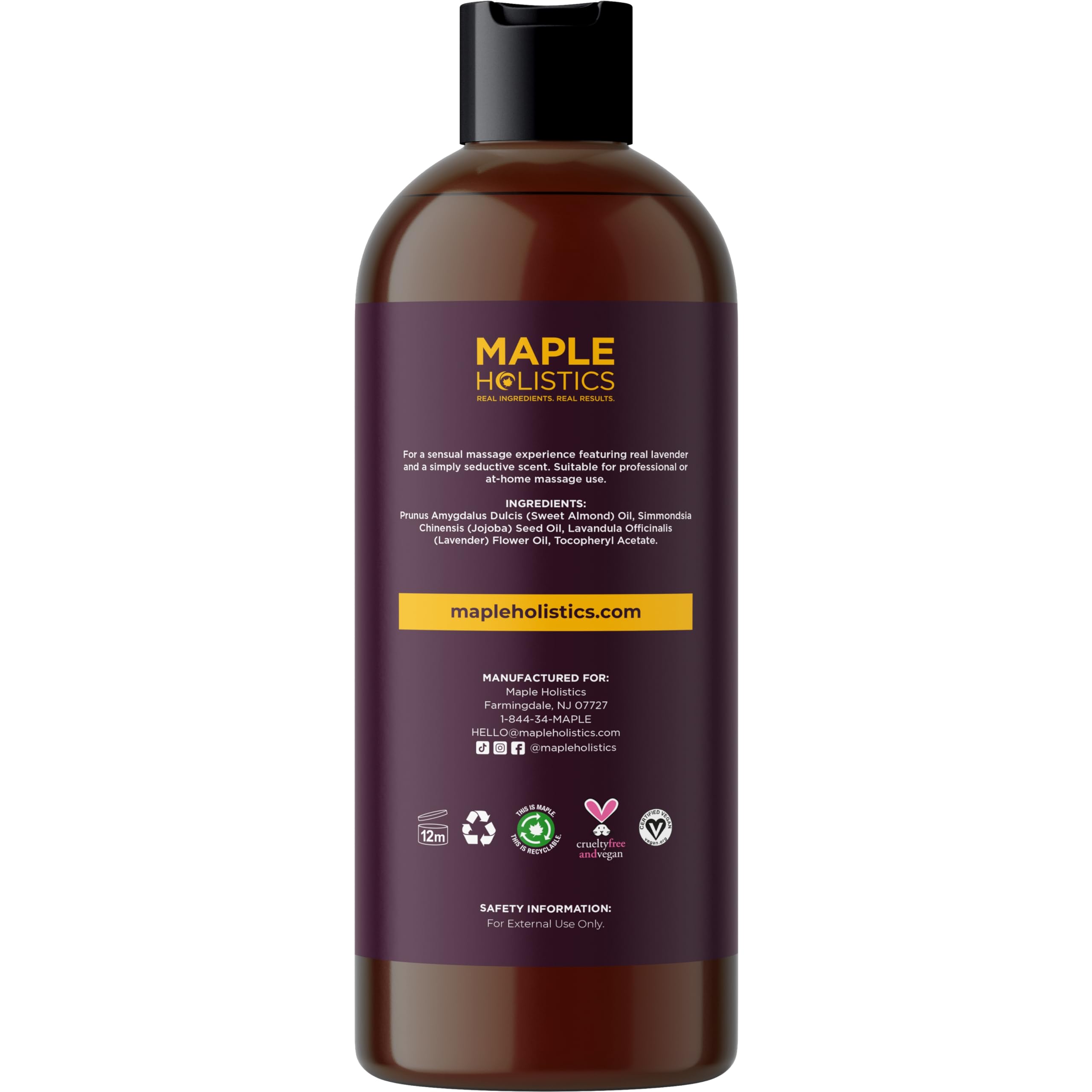 Aromatherapy Massage Oil for Couples - Lavender & Vitamin E | 16 oz