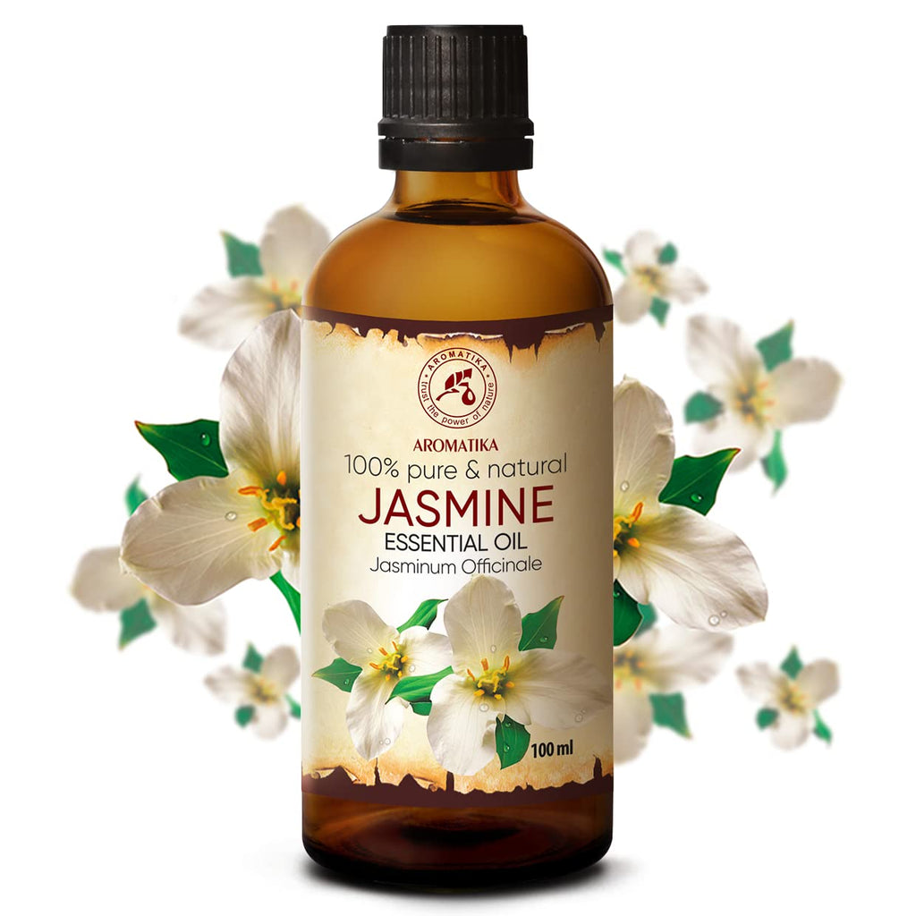 Jasmine Essential Oil 3.4 fl oz | Jasminum Officinale | Aromatherapy & Skincare | AROMATIKA