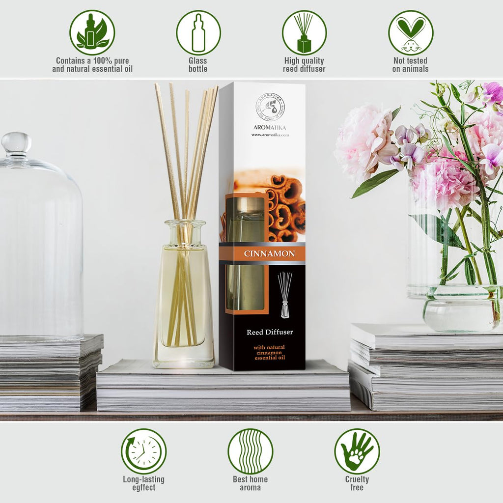 AROMATIKA Cinnamon Reed Diffuser – 2x100ml Home Fragrance