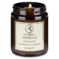 AROMATIKA Scented Massage Candle Vanilla – Relaxing 3.5oz Soy Candle with Coconut & Almond Oils