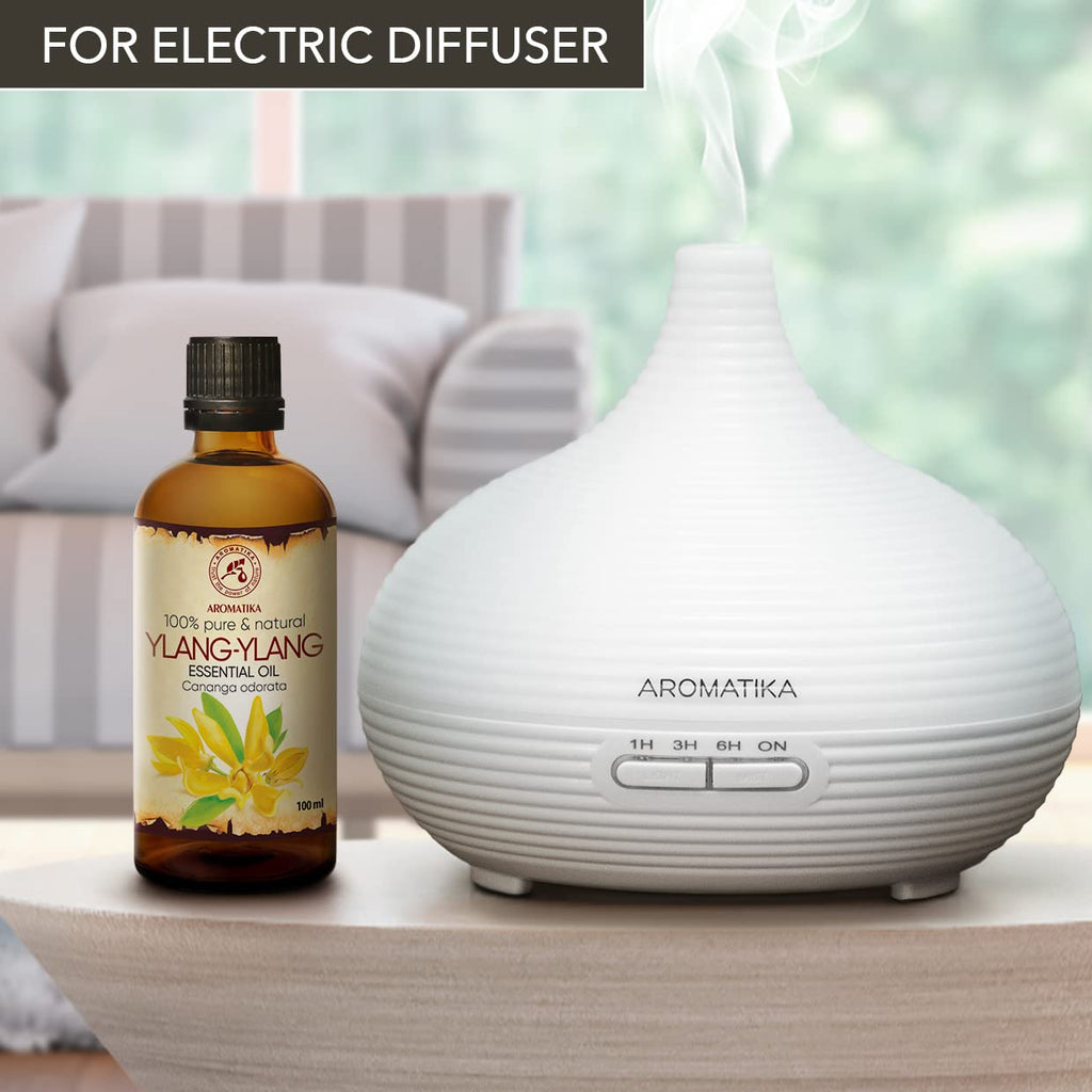 AROMATIKA Ylang Ylang Essential Oil 3.4oz — Pure Cananga Odorata for Skin, Hair & Diffusers
