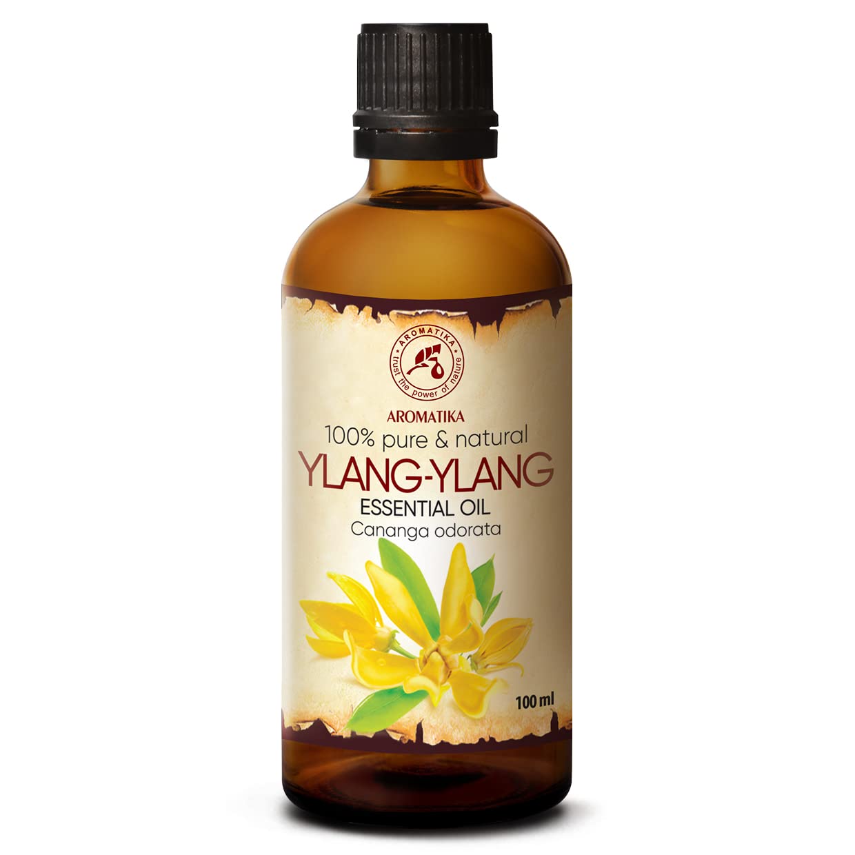 AROMATIKA Ylang Ylang Essential Oil 3.4oz — Pure Cananga Odorata for Skin, Hair & Diffusers