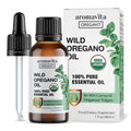 AROMAVITA Wild Oregano Oil Organic – 100% Pure Undiluted Oil with 86-90% Carvacrol | Immune Support | Vegan, Non-GMO, Gluten Free | 1 fl oz / 30 ml