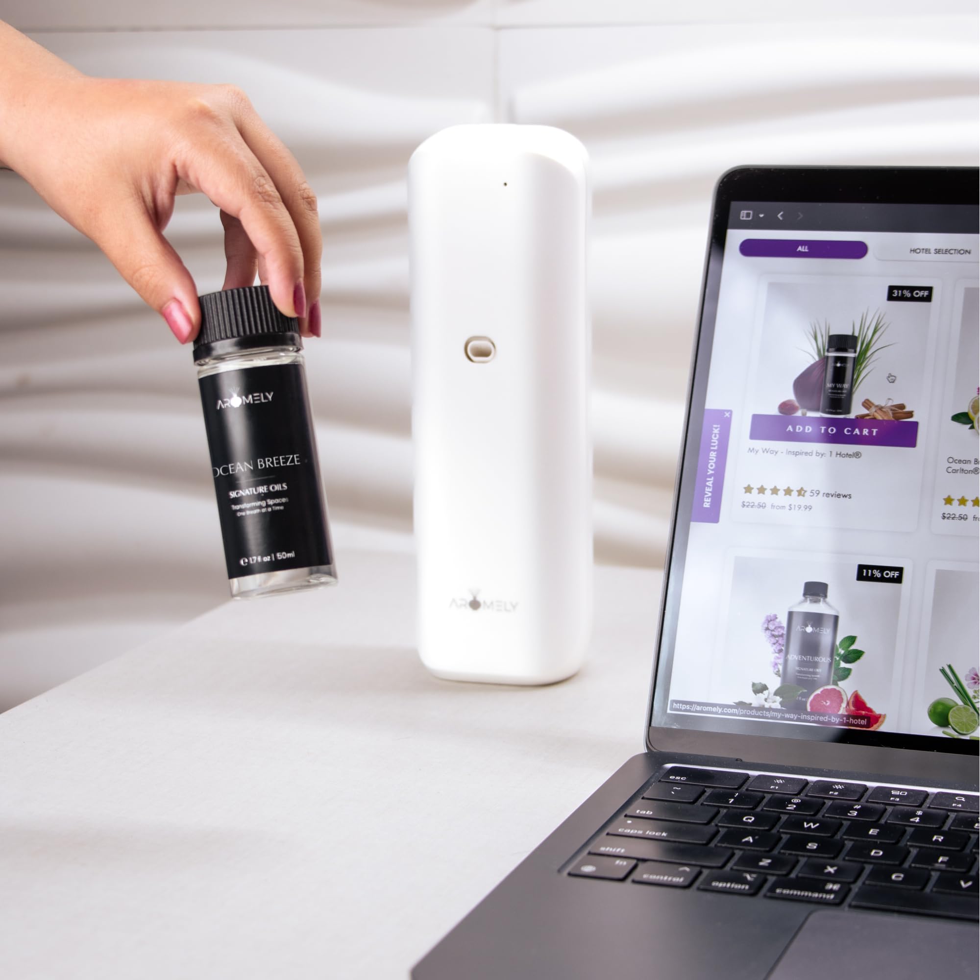 Aromely ARO Bliss Plug-in Oil Diffuser | App Controlled, Bluetooth, 500 SQFT