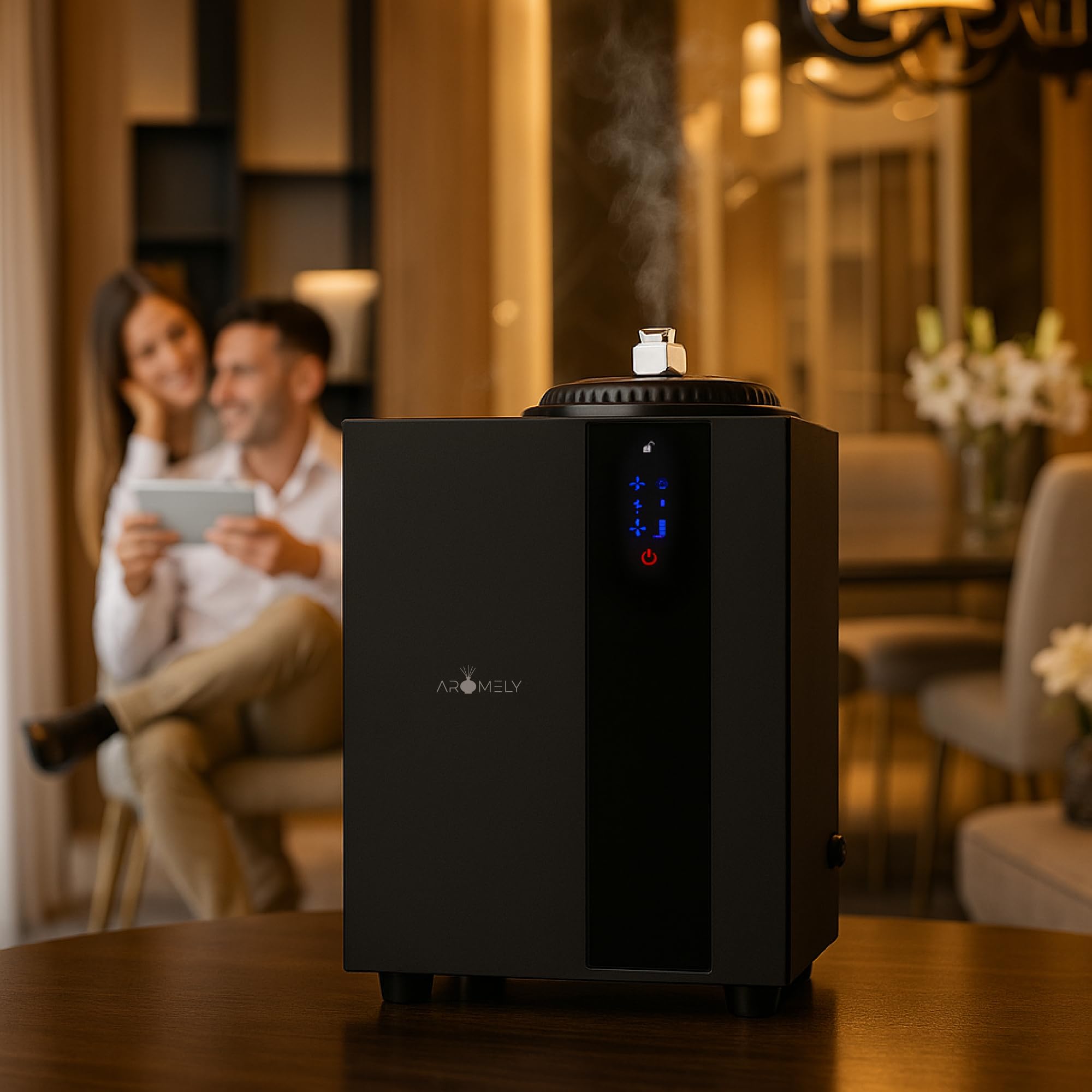 Aromely Smart Bluetooth HVAC Scent Diffuser — App-Controlled, 4,000 SQFT, Black