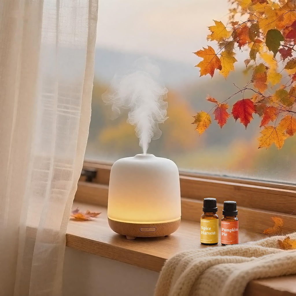 Diffuser Essential Oils – Aromtopia Fall Fragrance Oil Set (6x10ml) Pumpkin Pie, Musk Vanilla, Autumn Wildness