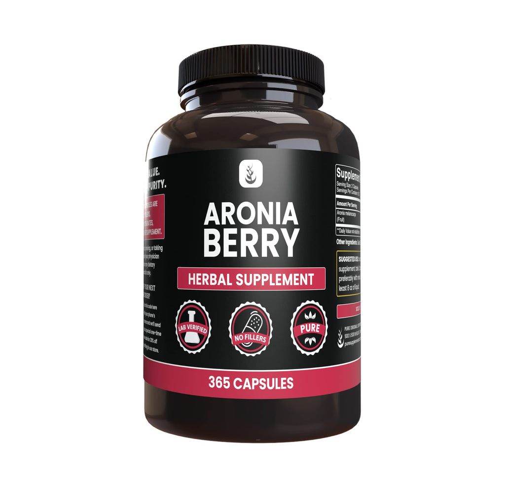 PURE ORIGINAL INGREDIENTS Aronia Berry Extract - 365 Capsules | No Additives